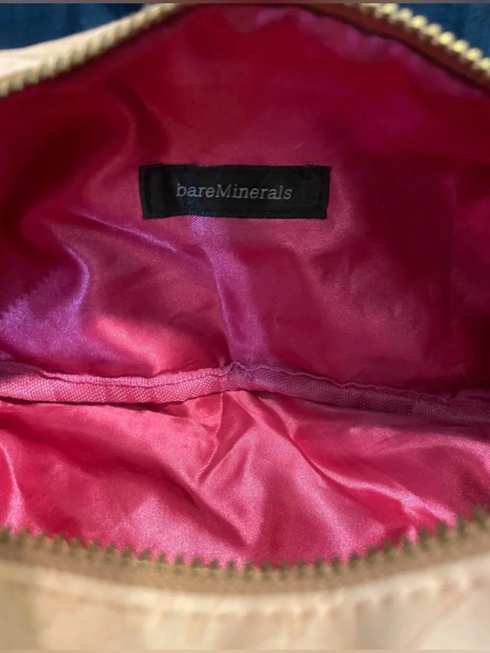 bareMinerals Blush Pink Snake-Embossed Cosmetic Makeup Bag